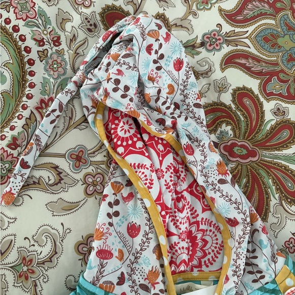 Matilda Jane Striped and Floral Hooded Dress - Size 10 - Picture 3 of 4